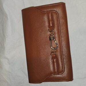 Time and Tru Women's Scarlet Envelope Wallet, Cognac Brown New